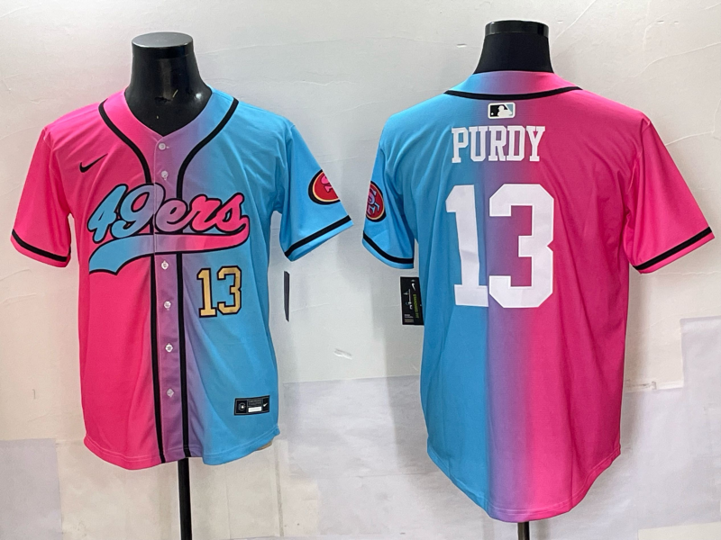 Men San Francisco 49ers #13 Purdy Blue pink Nike Limited NFL 2025 Jersey 007->san francisco 49ers->NFL Jersey